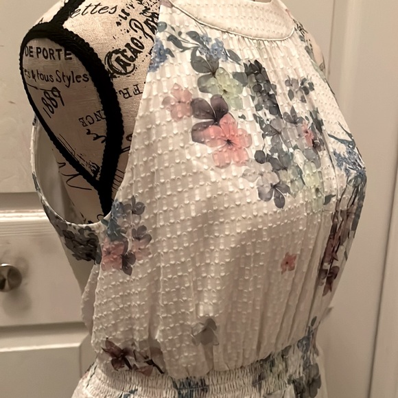 TED BAKER KAHLAY FLORAL JACQUARD HALTER MAXI TIERED DRESS. US SZ 6 TED SZ 2 - Picture 4 of 16